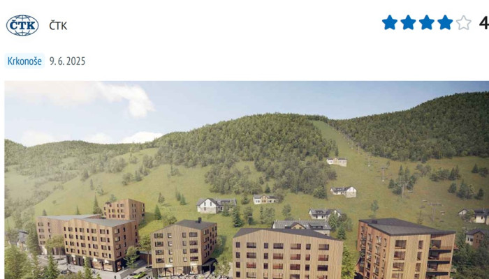 Ve Velké Úpě vznikne apartmánový komplex za 800 milionů